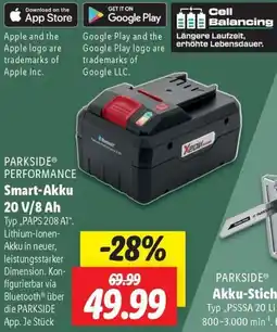 Lidl PARKSIDE PERFORMANCE Smart-Akku 20 V/8 Ah Angebot