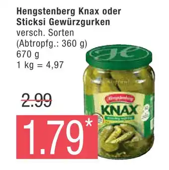 Marktkauf Hengstenberg knax oder sticksi gewürzgurken Angebot