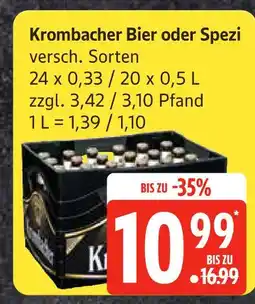 Edeka Krombacher bier oder spezi Angebot