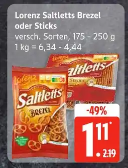 Edeka Lorenz saltletts brezel oder sticks Angebot