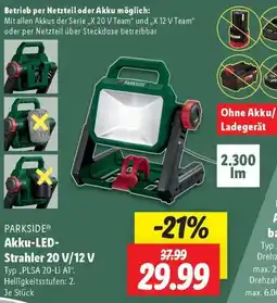 Lidl PARKSIDE Akku-LED Strahler 20 V/12 V Angebot