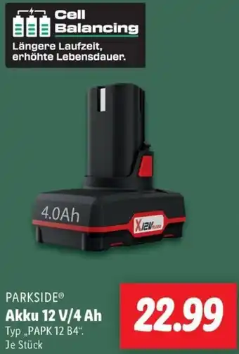 Lidl PARKSIDE Akku 12 V/4 Ah Angebot