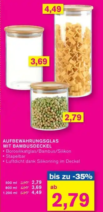 KODi AUFBEWAHRUNGSGLAS MIT BAMBUSDECKEL Angebot