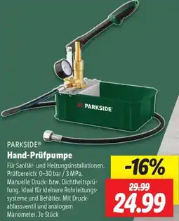 Lidl PARKSIDE Hand-Prüfpumpe Angebot