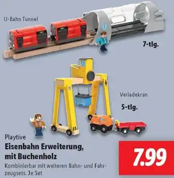 Lidl Playtive Eisenbahn Erweiterung, mit Buchenholz Angebot