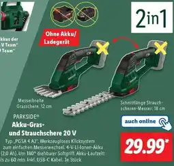 Lidl PARKSIDE Akku-Gras und Strauchschere 20 V Angebot