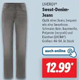 Lidl LIVERGY Sweat-Denim Jeans Angebot