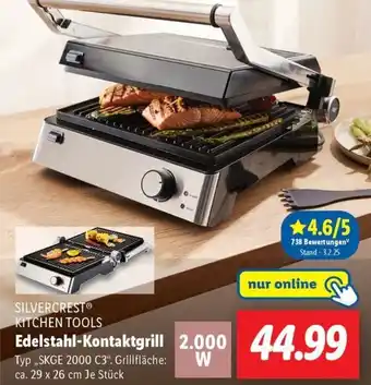 Lidl SILVERCREST KITCHEN TOOLS Edelstahl-Kontaktgrill Angebot