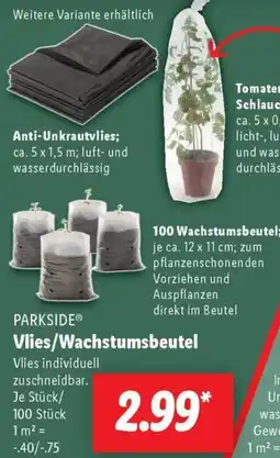 Lidl PARKSIDE Vlies/Wachstumsbeutel Angebot