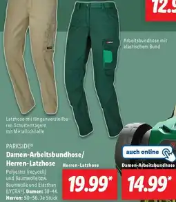 Lidl PARKSIDE Damen-Arbeitsbundhose/ Herren-Latzhose Angebot