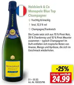 Lidl Heidsieck & Co Monopole Blue Top Champagner Angebot