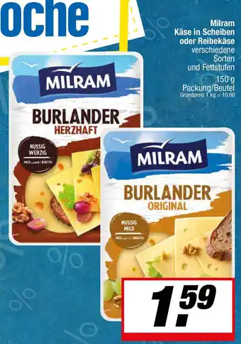 L. STROETMANN GROSSMARKT Milram Käse in Scheiben oder Reibekäse Angebot