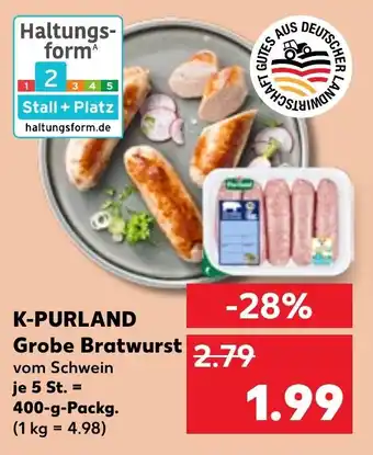 Kaufland K-PURLAND Grobe Bratwurst Angebot