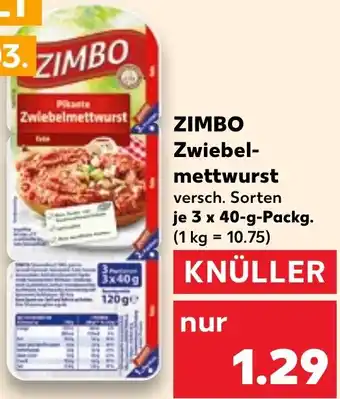 Kaufland ZIMBO Zwiebel- mettwurst Angebot