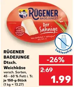 Kaufland RÜGENER BADEJUNGE Dtsch. Weichkäse Angebot