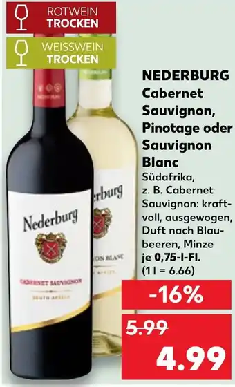 Kaufland NEDERBURG Cabernet Sauvignon, Pinotage oder Sauvignon Blanc Angebot