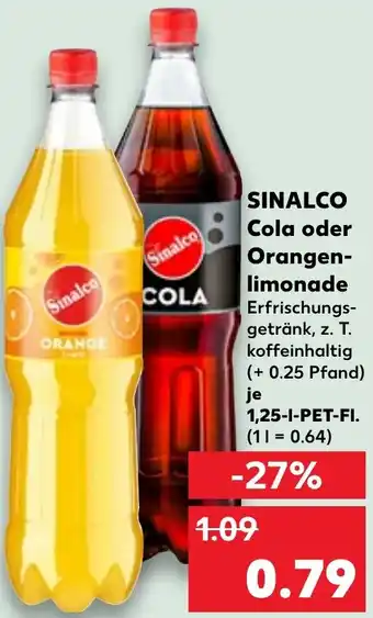 Kaufland SINALCO Cola oder Orangen- limonade Angebot