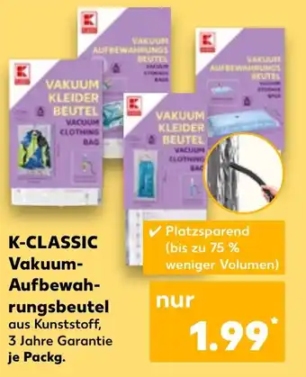 Kaufland K-CLASSIC Vakuum- Aufbewah- rungsbeutel Angebot