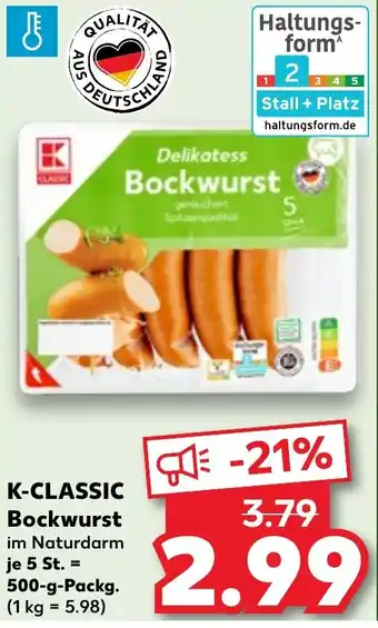 Kaufland K-CLASSIC Bockwurst Angebot