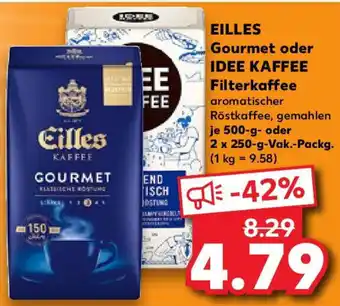 Kaufland EILLES Gourmet oder IDEE KAFFEE Filterkaffee Angebot