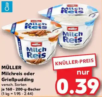 Kaufland MÜLLER Milchreis oder Grießpudding Angebot