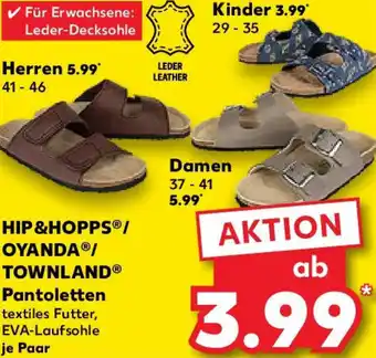 Kaufland HIP&HOPPS/ OYANDA/ TOWNLAND Pantoletten Angebot