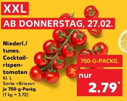 Kaufland Niederl./ tunes. Cocktail- rispen- tomaten Angebot