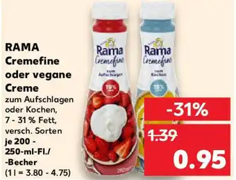 Kaufland RAMA Cremefine oder vegane Creme Angebot