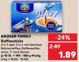 Kaufland KRÜGER FAMILY Kaffeesticks Angebot