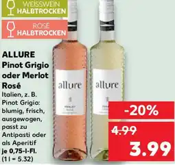 Kaufland ALLURE Pinot Grigio oder Merlot Rosé Angebot