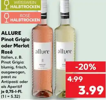 Kaufland ALLURE Pinot Grigio oder Merlot Rosé Angebot