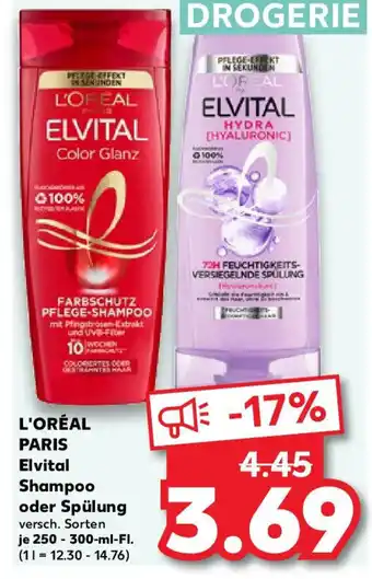 Kaufland L'ORÉAL PARIS Elvital Shampoo oder Spülung Angebot