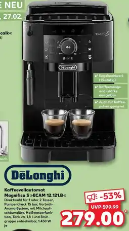 Kaufland DeLonghi Kaffeevollautomat Magnifica S ECAM 12.121.B Angebot