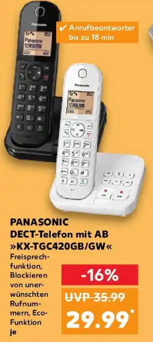 Kaufland PANASONIC DECT-Telefon mit AB KX-TGC420GB/GW Angebot