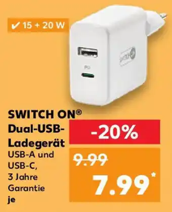 Kaufland SWITCH ON Dual-USB- Ladegerät Angebot