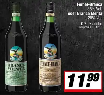 L. STROETMANN GROSSMARKT Fernet-Branca 35% Vol. oder Branca Menta 28% Vol. Angebot