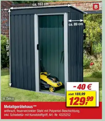 toom Baumarkt Metallgerätehaus Angebot