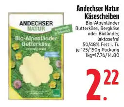 Edeka Andechser Natur Käsescheiben Angebot