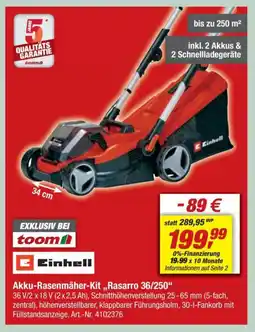 toom Baumarkt Einhell Akku-Rasenmäher-Kit,,Rasarro 36/250" Angebot