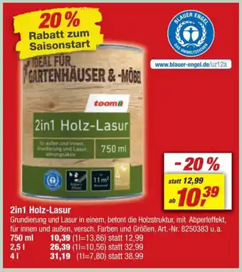 toom Baumarkt 2in1 Holz-Lasur Angebot