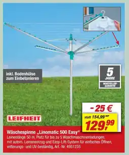 toom Baumarkt LEIFHEIT Wäschespinne,,Linomatic 500 Easy" Angebot