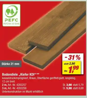 toom Baumarkt Bodendiele,,Kiefer KDI" Angebot