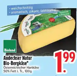 Edeka Bioland Andechser Natur Bio-Bergkäse Angebot