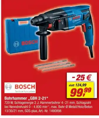 toom Baumarkt BOSCH Bohrhammer,,GBH 2-21" Angebot