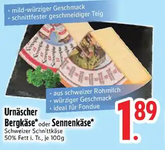 Edeka Urnäscher Bergkäse oder Sennenkäse Angebot