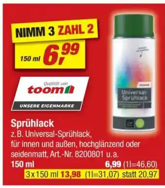 toom Baumarkt Sprühlack Angebot