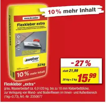 toom Baumarkt weber Flexkleber ,,extra" Angebot