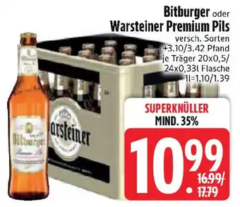 Edeka Bitburger oder Warsteiner Premium Pils Angebot