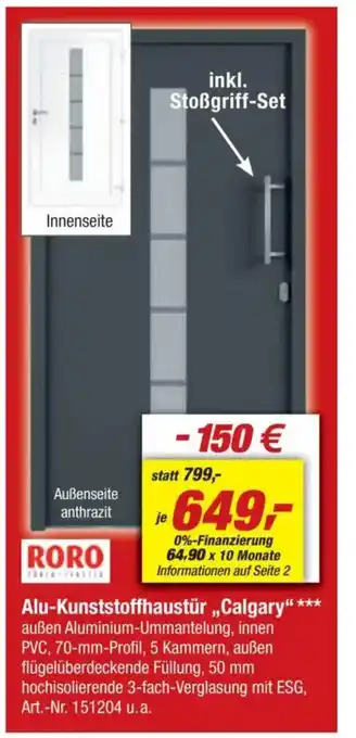 toom Baumarkt RORO Alu-Kunststoffhaustür „Calgary" Angebot