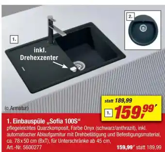 toom Baumarkt 1. Einbauspüle„,Sofia 100S" Angebot